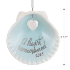 Hallmark A Heart Remembered 2023 Porcelain Ornament -Optimal Home Decoration A Heart Remembered Seashell Keepsake Ornament 1799QHX3037 03