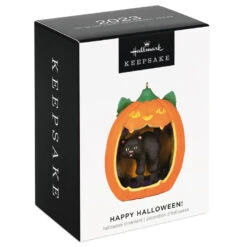 Hallmark Happy Halloween! Ornament -Optimal Home Decoration Black Cat Pumpkin Diorama Keepsake Ornament 1799QFO5311 04