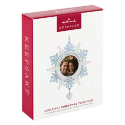 Hallmark Our First Christmas Together Snowflake 2023 Photo Frame Ornament -Optimal Home Decoration BlueWhite Snowflake Picture Frame Keepsake Ornament 1699QGO2879 04