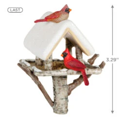 Hallmark Marjolein's Garden Winter Cardinals Ornament -Optimal Home Decoration Cardinals Birdfeeder Keepsake Ornament 1899QXR8099 03