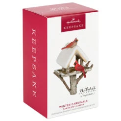 Hallmark Marjolein's Garden Winter Cardinals Ornament -Optimal Home Decoration Cardinals Birdfeeder Keepsake Ornament 1899QXR8099 04