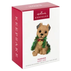 Hallmark Puppy Love Terrier 2023 Ornament -Optimal Home Decoration Dog With Tinsel Keepsake Ornament 1599QXR8177 04