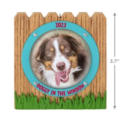 Hallmark Doggy In The Window 2023 Photo Frame Ornament -Optimal Home Decoration Doggy in Window Fence Picture Frame Keepsake Ornament 1599QGO2599 03
