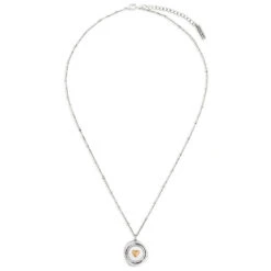 Heart Charm Dear You My Love Necklace, 17.5" -Optimal Home Decoration Gold Heart Silver Charm Necklace 1005060053 03