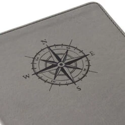 Hallmark Gray Etched Compass Faux Leather Notebook -Optimal Home Decoration Gray Etched Compass Faux Leather Notebook 1HWJ1851 05
