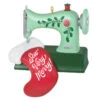 Hallmark Sew Very Merry! Ornament -Optimal Home Decoration Green Sewing Machine and Stocking Keepsake Ornament 1799QGO2927 01
