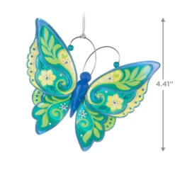 Hallmark Brilliant Butterflies Special Edition Ornament -Optimal Home Decoration Green and Blue Butterfly Keepsake Ornament 1999QGO2799 03