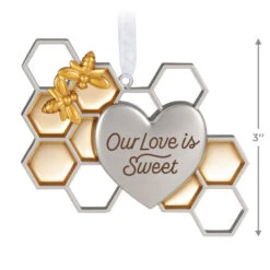 Hallmark Our Love Is Sweet Metal Ornament -Optimal Home Decoration Honeycomb and Heart Keepsake Ornament 1799QHX3027 03