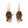 Silver Forest Hummingbird On Layered Mixed Metal Earrings -Optimal Home Decoration Hummingbird on Layered Mixed Metal Drop Earrings NE2051 01