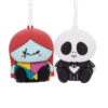 Better Together Disney Tim Burton's The Nightmare Before Christmas Jack And Sally Magnetic Hallmark Ornaments, Set Of 2 -Optimal Home Decoration Jack Skellington and Sally Christmas Ornaments 3HCM2400 01