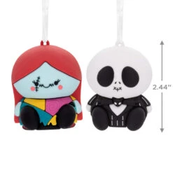 Better Together Disney Tim Burton's The Nightmare Before Christmas Jack And Sally Magnetic Hallmark Ornaments, Set Of 2 -Optimal Home Decoration Jack Skellington and Sally Christmas Ornaments 3HCM2400 03