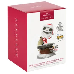 Hallmark Disney Tim Burton's The Nightmare Before Christmas Jack Skellington And Zero Funko POP!® Ornament -Optimal Home Decoration Jack Skellington and Zero Funko Keepsake Ornament 2699QXD6709 04