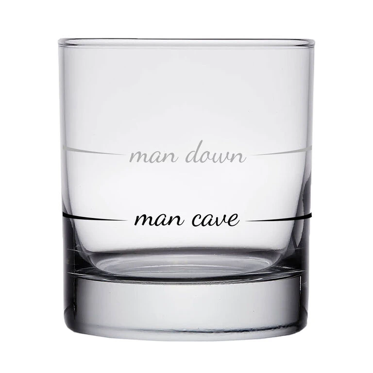 Man Cave Man Down Rocks Glass, 10 Oz. 3 Man Cave Man Down Rocks Glass, 10 Oz.