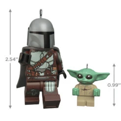 Hallmark The Mandalorian™ And Grogu™ LEGO® Star Wars™ Minifigure Ornaments, Set Of 2 -Optimal Home Decoration Mandalorian Grogu LEGO Minifig Keepsake Ornaments 2499QXI7079 03