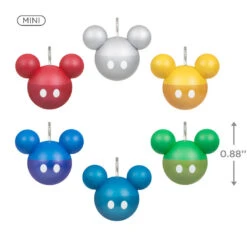 Hallmark Mini Disney Mickey Mouse Ornaments, Set Of 6 -Optimal Home Decoration Mickey Ears Balls Keepsake Ornaments 1599QSB6217 03