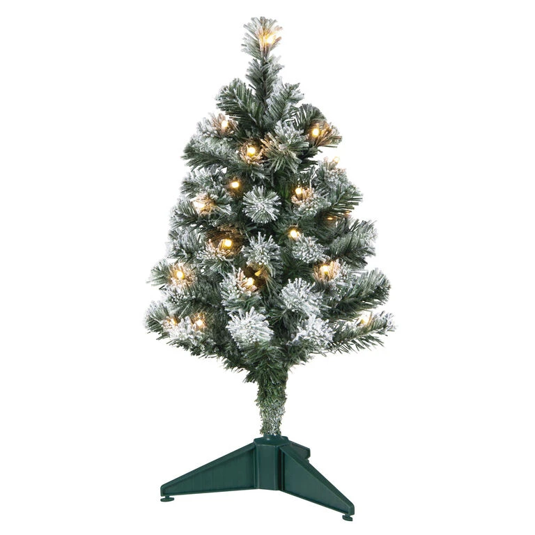 Hallmark Mini Flocked Pre-Lit Christmas Tree, 18.75" 3 Hallmark Mini Flocked Pre-Lit Christmas Tree, 18.75"