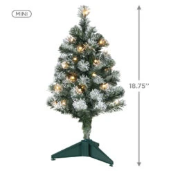 Hallmark Mini Flocked Pre-Lit Christmas Tree, 18.75" 6 Hallmark Mini Flocked Pre-Lit Christmas Tree, 18.75" -Optimal Home Decoration Miniature Flocked PreLit Keepsake Christmas Tree 2999QSB6339 03