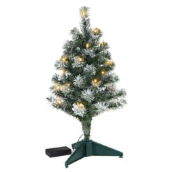 Hallmark Mini Flocked Pre-Lit Christmas Tree, 18.75" 7 Hallmark Mini Flocked Pre-Lit Christmas Tree, 18.75" -Optimal Home Decoration Miniature Flocked PreLit Keepsake Christmas Tree 2999QSB6339 06