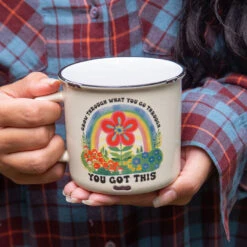 Natural Life Grow Through Ceramic Camp Mug, 16 Oz. -Optimal Home Decoration Natural Life Grow Through Ceramic Camp Mug MUG465 03