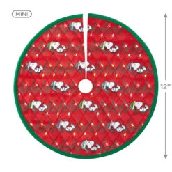 Hallmark Mini The Peanuts® Gang Snoopy Christmas Tree Topper And Tree Skirt, Set Of 2 -Optimal Home Decoration Peanuts Snoopy Mini Keepsake Tree Skirt and Topper 2599QSB6249 04