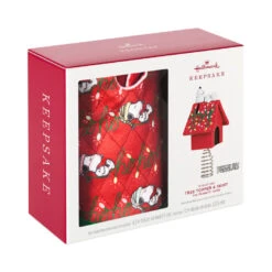 Hallmark Mini The Peanuts® Gang Snoopy Christmas Tree Topper And Tree Skirt, Set Of 2 -Optimal Home Decoration Peanuts Snoopy Mini Keepsake Tree Skirt and Topper 2599QSB6249 05