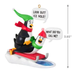 Hallmark What Did You Call Me? Ornament -Optimal Home Decoration Penguins Sledding Keepsake Ornament 2099QGO2867 03