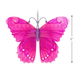 Hallmark Brilliant Butterflies Ornament -Optimal Home Decoration Pink and Purple Butterfly Keepsake Ornament 1799QXR8077 03