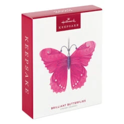 Hallmark Brilliant Butterflies Ornament -Optimal Home Decoration Pink and Purple Butterfly Keepsake Ornament 1799QXR8077 04