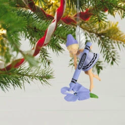 Hallmark Crayola® Periwinkle Fairy Ornament -Optimal Home Decoration Purple Fairy With Crayola Crayon Keepsake Ornament 1899QXI7337 02