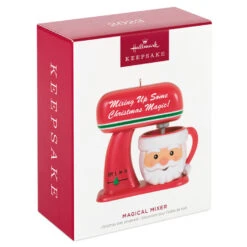 Hallmark Magical Mixer Ornament -Optimal Home Decoration Red Stand Mixer With Santa Bowl Keepsake Ornament 1699QGO2909 04