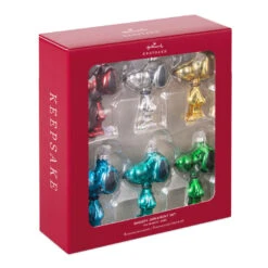 Hallmark The Peanuts® Gang Snoopy Glass Ornaments, Set Of 6 -Optimal Home Decoration Set of 6 Colored Glass Snoopy Keepsake Ornaments 2499QSB6329 04