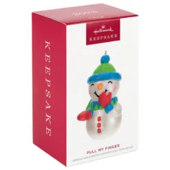 Hallmark Pull My Finger Snowman Ornament With Sound 11 Hallmark Pull My Finger Snowman Ornament With Sound -Optimal Home Decoration Snowman With BlueGreen HatScarf Keepsake Ornament 2199QGO2829 04