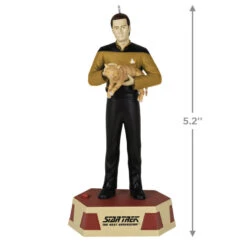 Hallmark Star Trek™: The Next Generation Data's Ode To Spot Ornament With Sound -Optimal Home Decoration Star Trek Data With Cat Keepsake Ornament 2299QXI7029 03