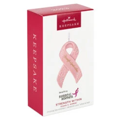 Hallmark Strength Within Pink Ribbon Porcelain Ornament Benefiting Susan G. Komen® -Optimal Home Decoration Susan G Komen Pink Ribbon Keepsake Ornament 1999QXI7427 04