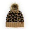 Britt’s Knits Tan Snow Leopard Women's Knit Pom Hat -Optimal Home Decoration Tan Snow Leopard Womens Knit Pom Hat BKSLHATTAN 01