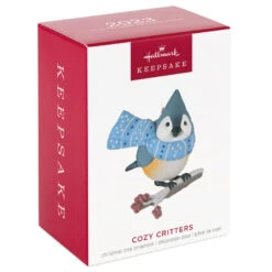 Hallmark Cozy Critters Ornament -Optimal Home Decoration Tufted Timouse in Scarf Keepsake Ornament 1499QXR8019 04