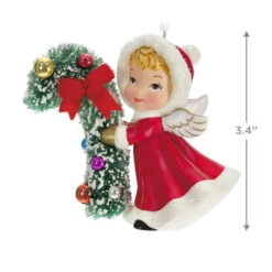 Hallmark Vintage Angel Porcelain Ornament -Optimal Home Decoration Vintage Angel With Candy Cane Keepsake Ornament 2499QXT4127 03