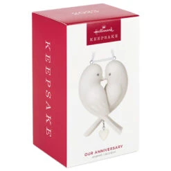 Hallmark Our Anniversary 2023 Porcelain Ornament -Optimal Home Decoration White Love Birds Anniversary Keepsake Ornament 1999QHX3069 04