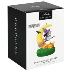 Hallmark The Peanuts® Gang Snoopy's Moonlit Mischief Musical Ornament With Light -Optimal Home Decoration Witch Snoopy on Broom Keepsake Ornament 2699QFO5319 04